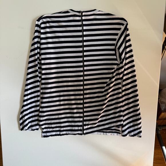 COMME des GARÇONS Shirt | Asymmetrical Striped Long Sleeve T Shirt Wool Small - Picture 7 of 9